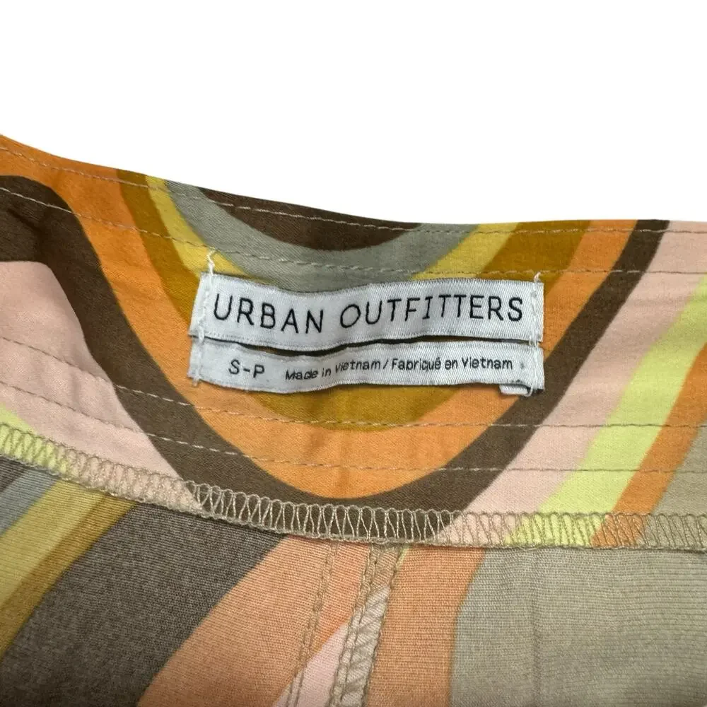 URBAN OUTFITTERS Olympia Scarf Pant Swirl Wide Leg Sz Small Orange Brown Yellow - Picture 3 of 9